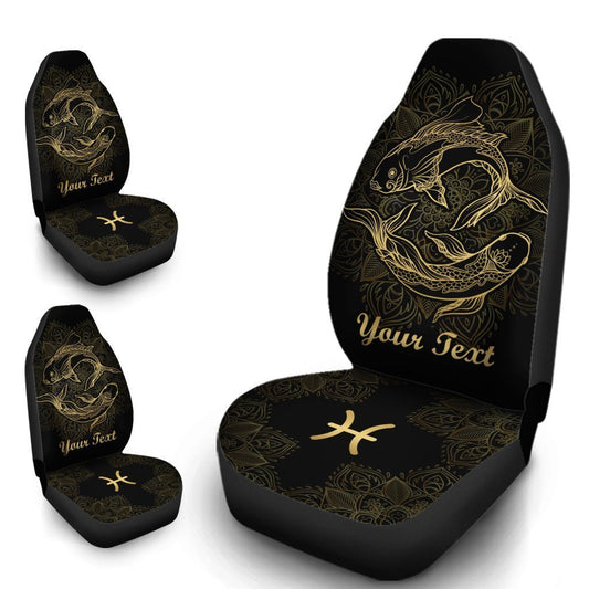 Personalized Pisces Car Seat Covers Custom Zodiac Sign Car Accessories - Gearcarcover - 1