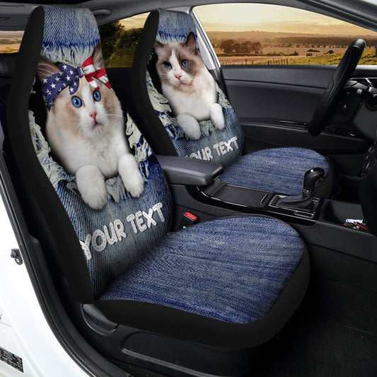 Personalized Ragdoll Cat Car Seat Covers Custom Couple Car Acessories Anniversary - Gearcarcover - 2