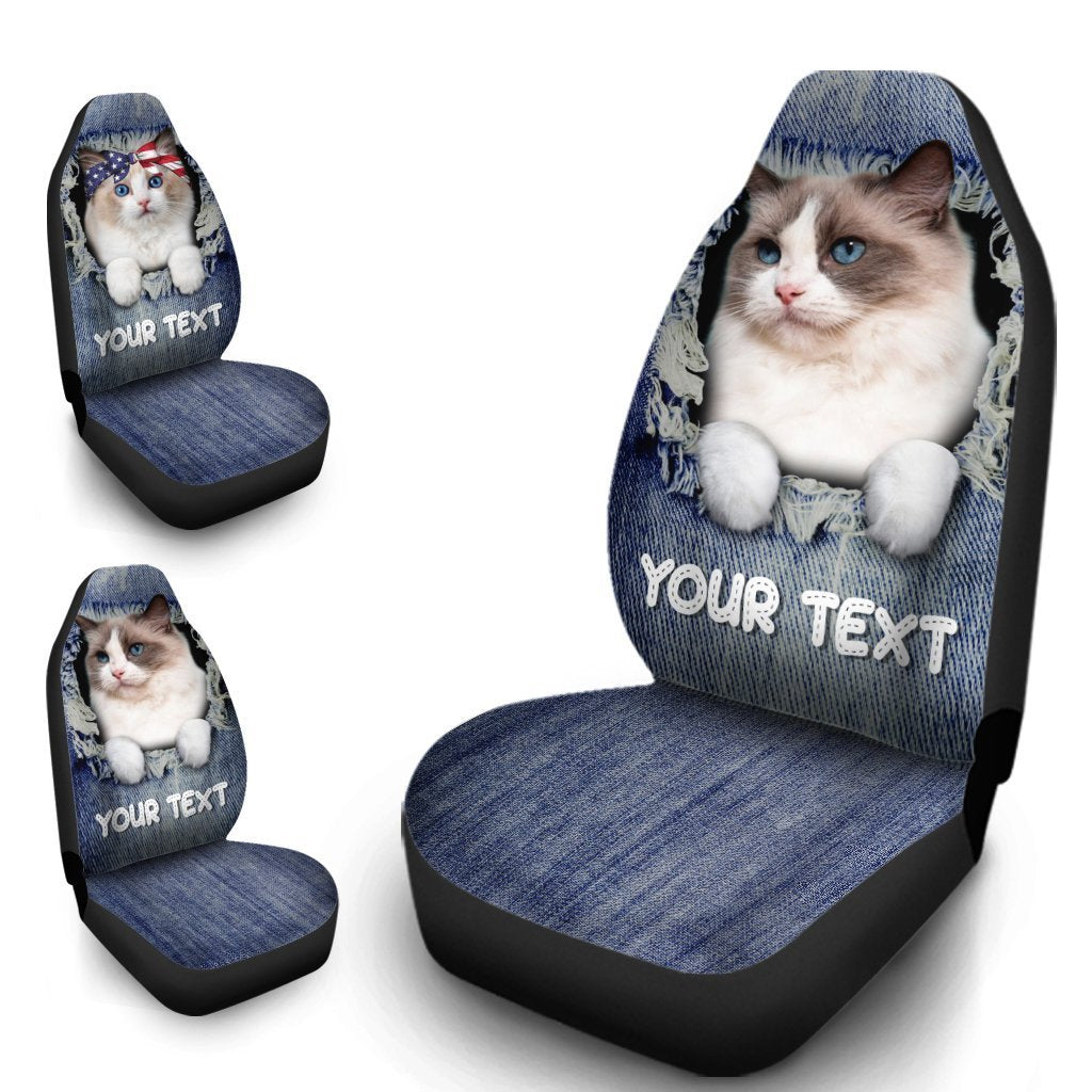 Personalized Ragdoll Cat Car Seat Covers Custom Couple Car Acessories Anniversary - Gearcarcover - 4