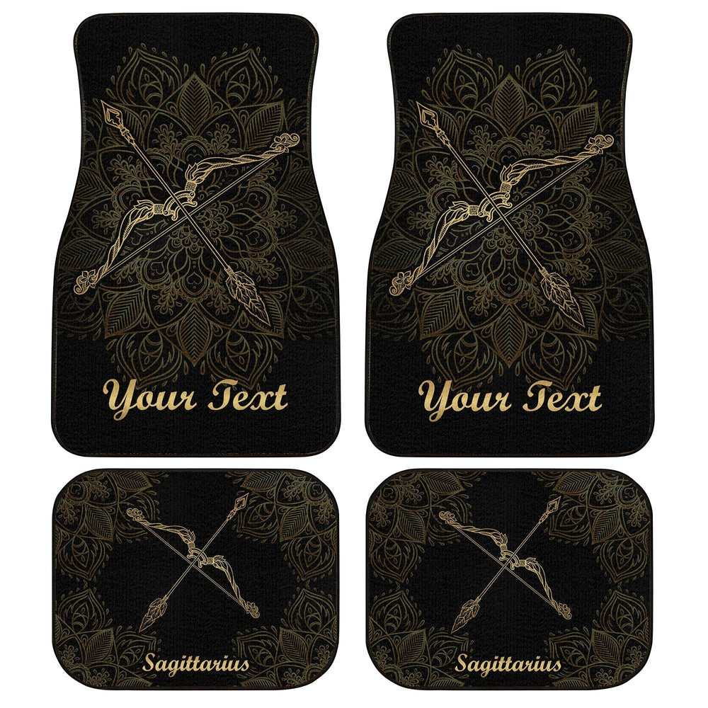 Personalized Sagittarius Car Floor Mats Custom Zodiac Sign Sagittarius Car Accessories - Gearcarcover - 1