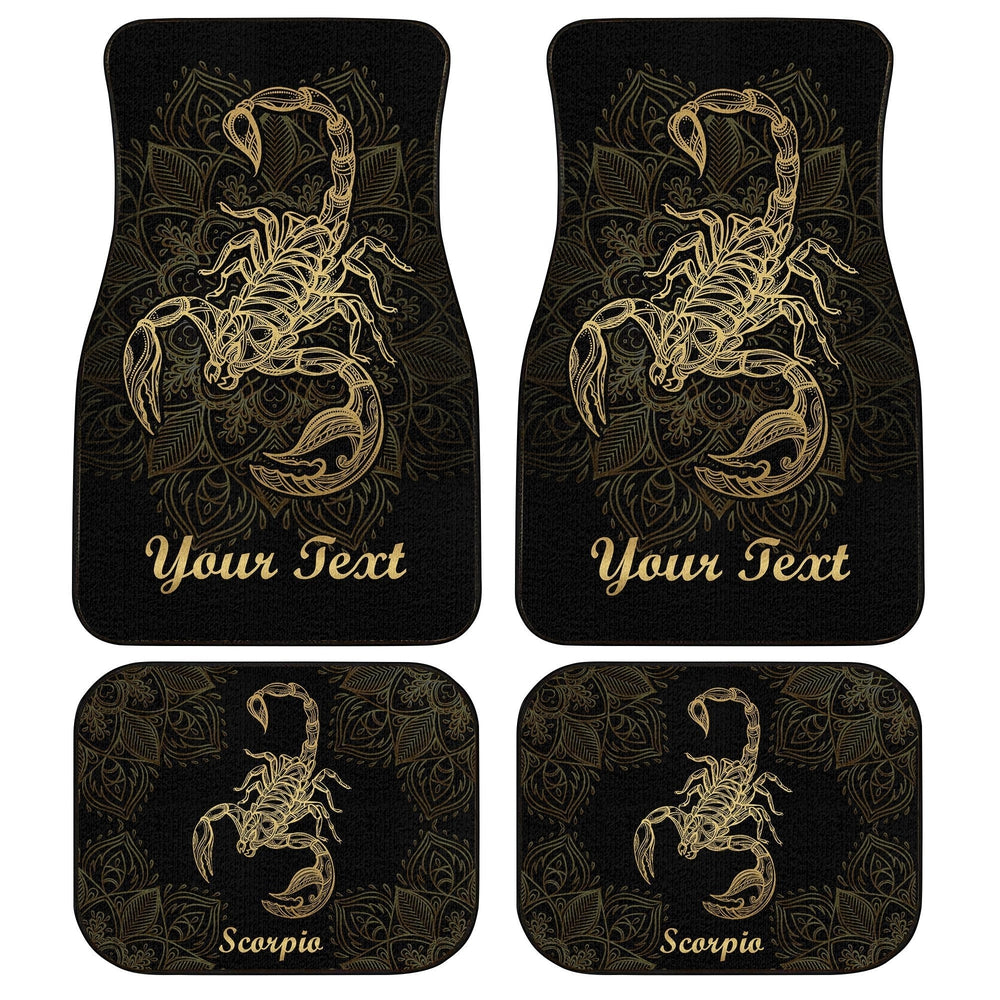 Personalized Scorpio Car Floor Mats Custom Zodiac Sign Scorpio Car Accessories - Gearcarcover - 1