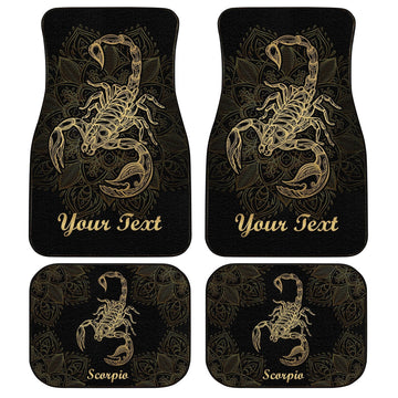 Personalized Scorpio Car Floor Mats Custom Zodiac Sign Scorpio Car Accessories - Gearcarcover - 1