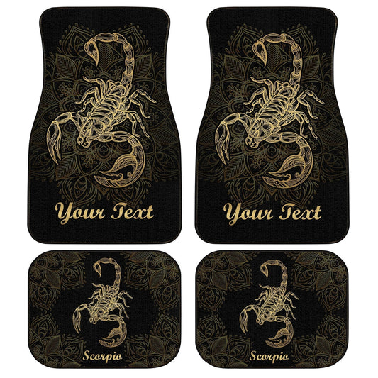 Personalized Scorpio Car Floor Mats Custom Zodiac Sign Scorpio Car Accessories - Gearcarcover - 1