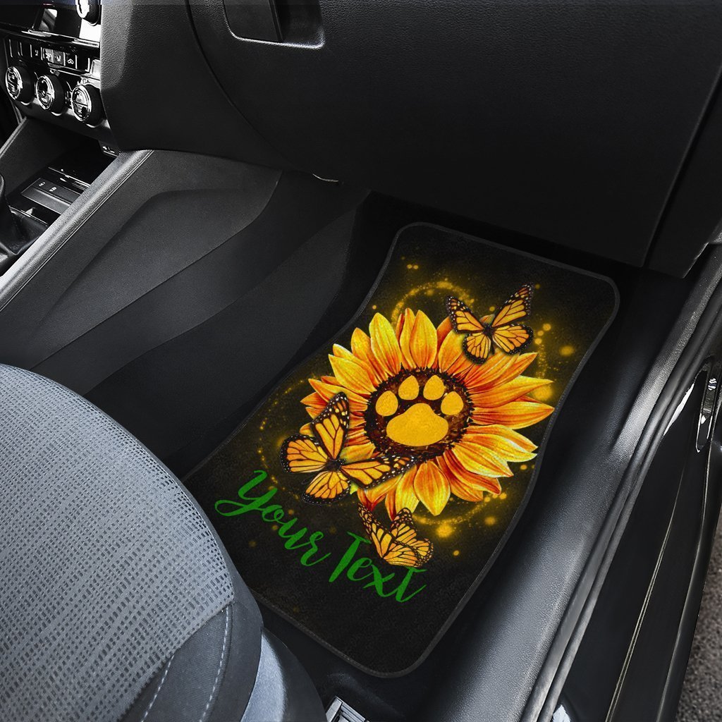 Personalized Sunflower Car Floor Mats Custom Dog Paw Car Accessories - Gearcarcover - 4