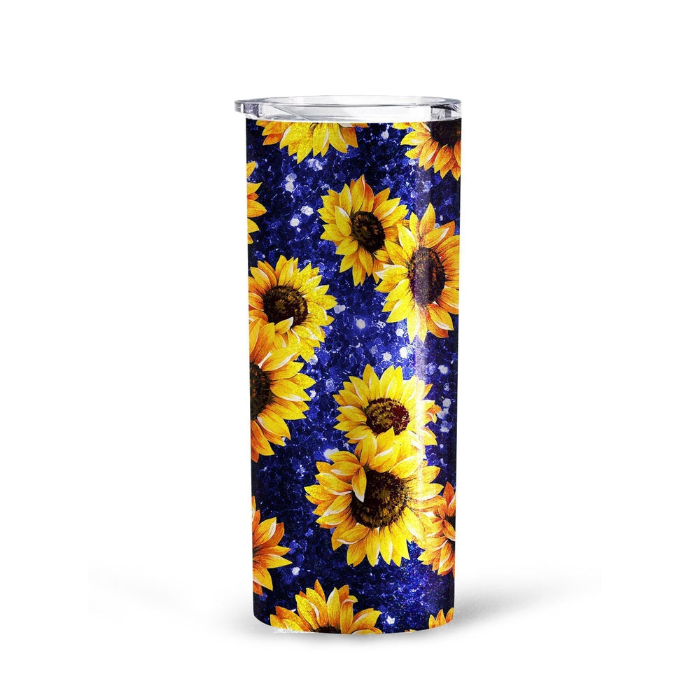 Personalized Sunflower Tall Glitter Tumbler - Gearcarcover - 3