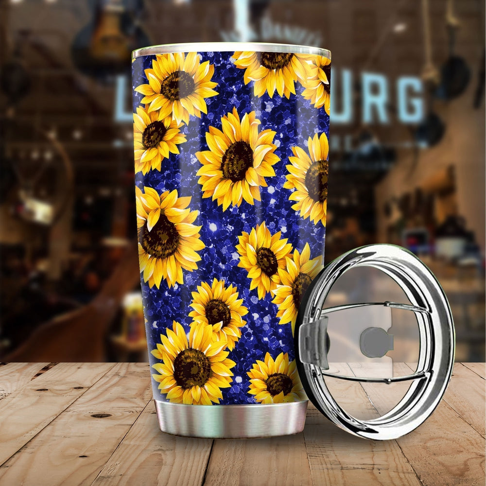 Personalized Sunflower Tumbler Cup Custom Stainless Steel - Gearcarcover - 2