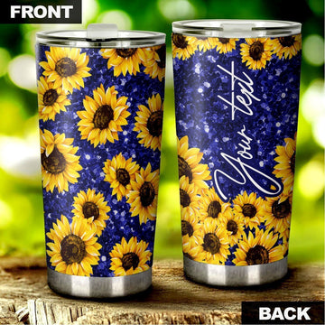 Personalized Sunflower Tumbler Cup Custom Stainless Steel - Gearcarcover - 1