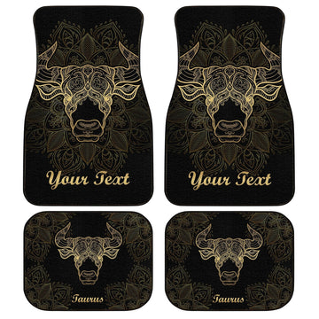 Personalized Taurus Car Floor Mats Custom Zodiac Sign Taurus Car Accessories - Gearcarcover - 1