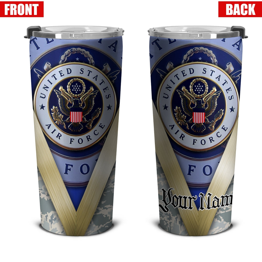 Personalized US Air Force Custom Tumbler Stainless Steel - Gearcarcover - 4