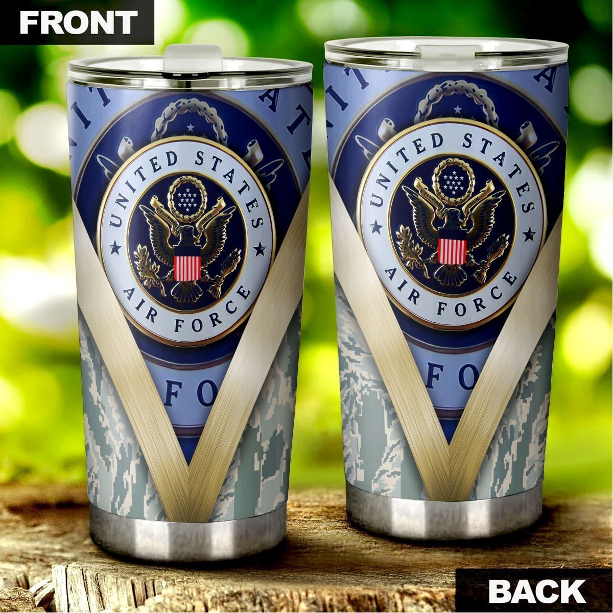 Personalized US Air Force Custom Tumbler Stainless Steel - Gearcarcover - 6