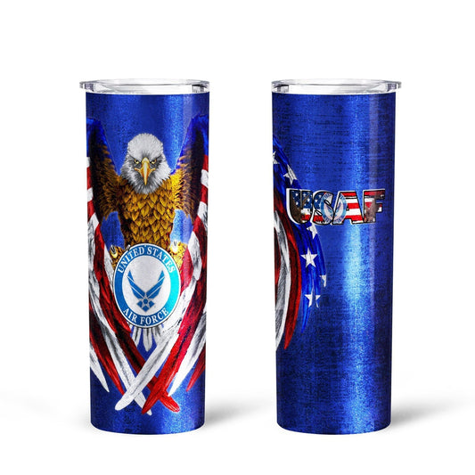 Personalized US Air Force Tall Glitter Tumbler - Gearcarcover - 2