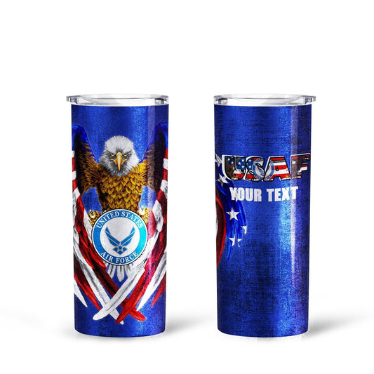 Personalized US Air Force Tall Glitter Tumbler - Gearcarcover - 1