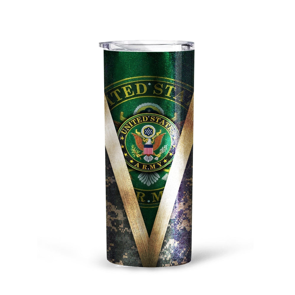 Personalized US Army Custom Tall Glitter Tumbler - Gearcarcover - 3