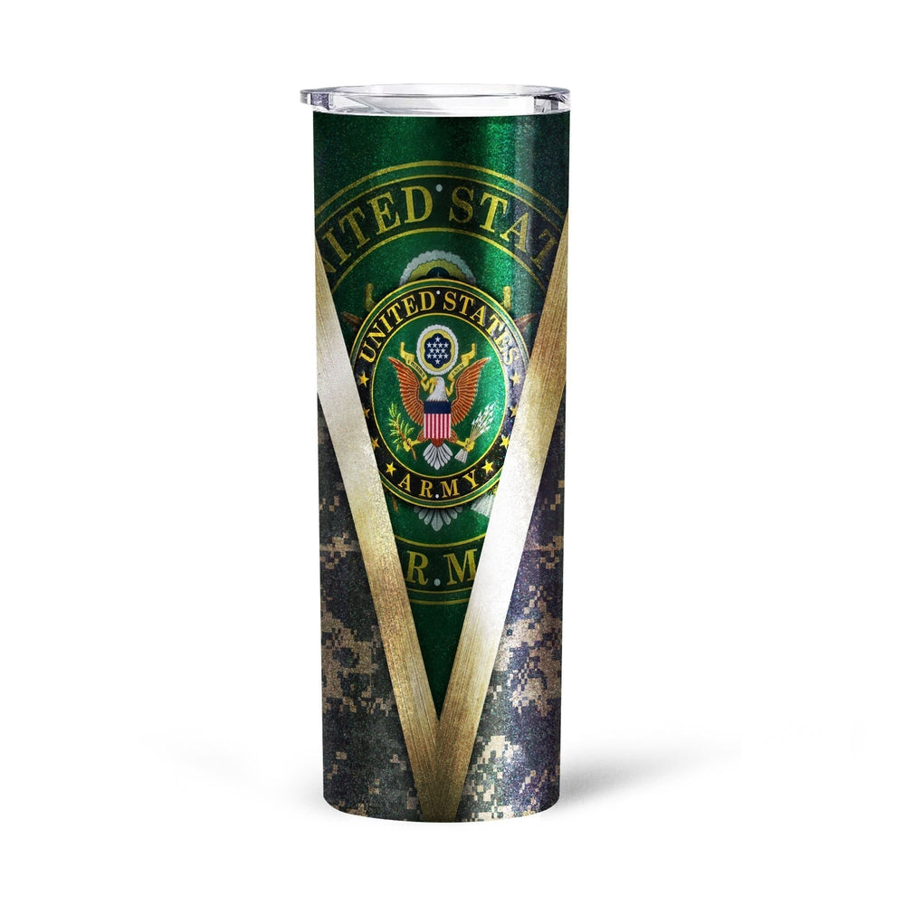 Personalized US Army Custom Tall Glitter Tumbler - Gearcarcover - 4