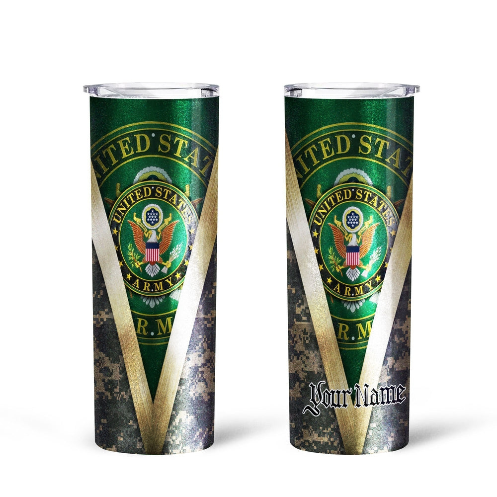 Personalized US Army Custom Tall Glitter Tumbler - Gearcarcover - 2