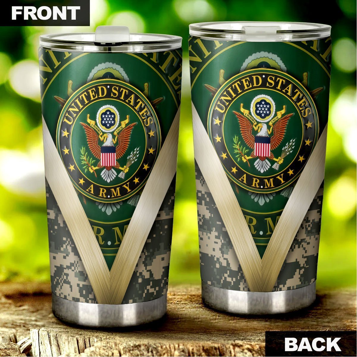 Personalized US Army Custom Tumbler Stainless Steel - Gearcarcover - 6