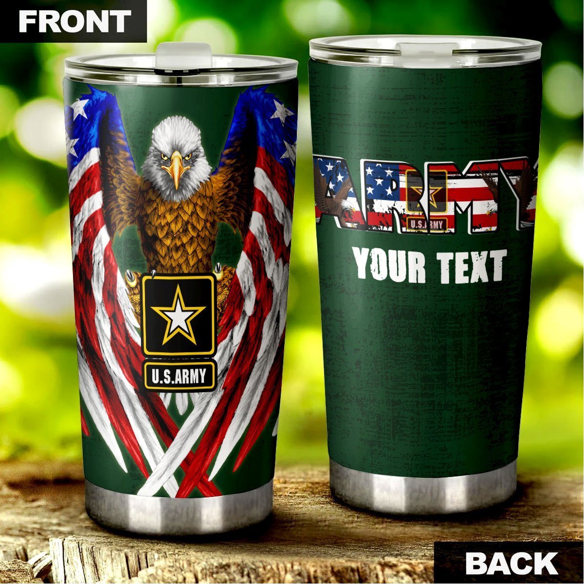 Personalized US Army Tumbler Stainless Steel - Gearcarcover - 1