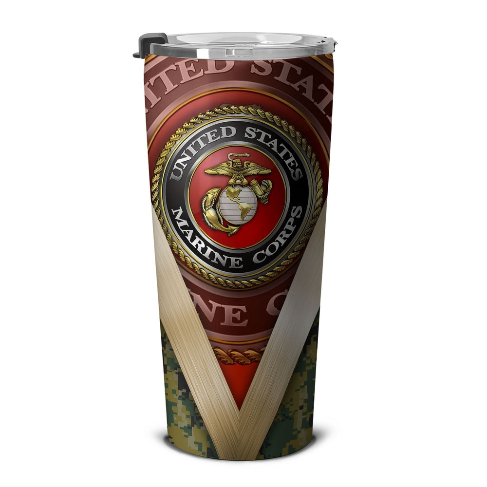 Personalized US Marine Corps Custom Tumbler Stainless Steel - Gearcarcover - 5
