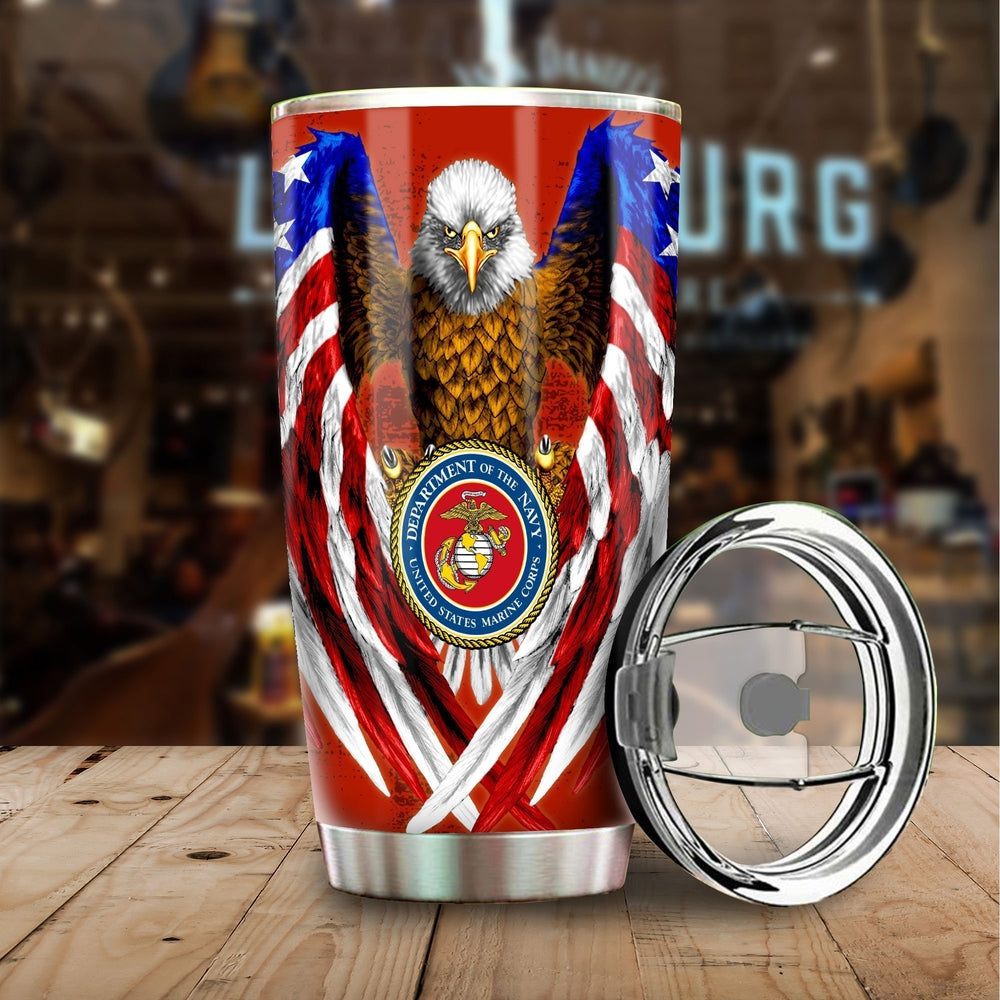 Personalized US Marine Corps Tumbler Stainless Steel - Gearcarcover - 2
