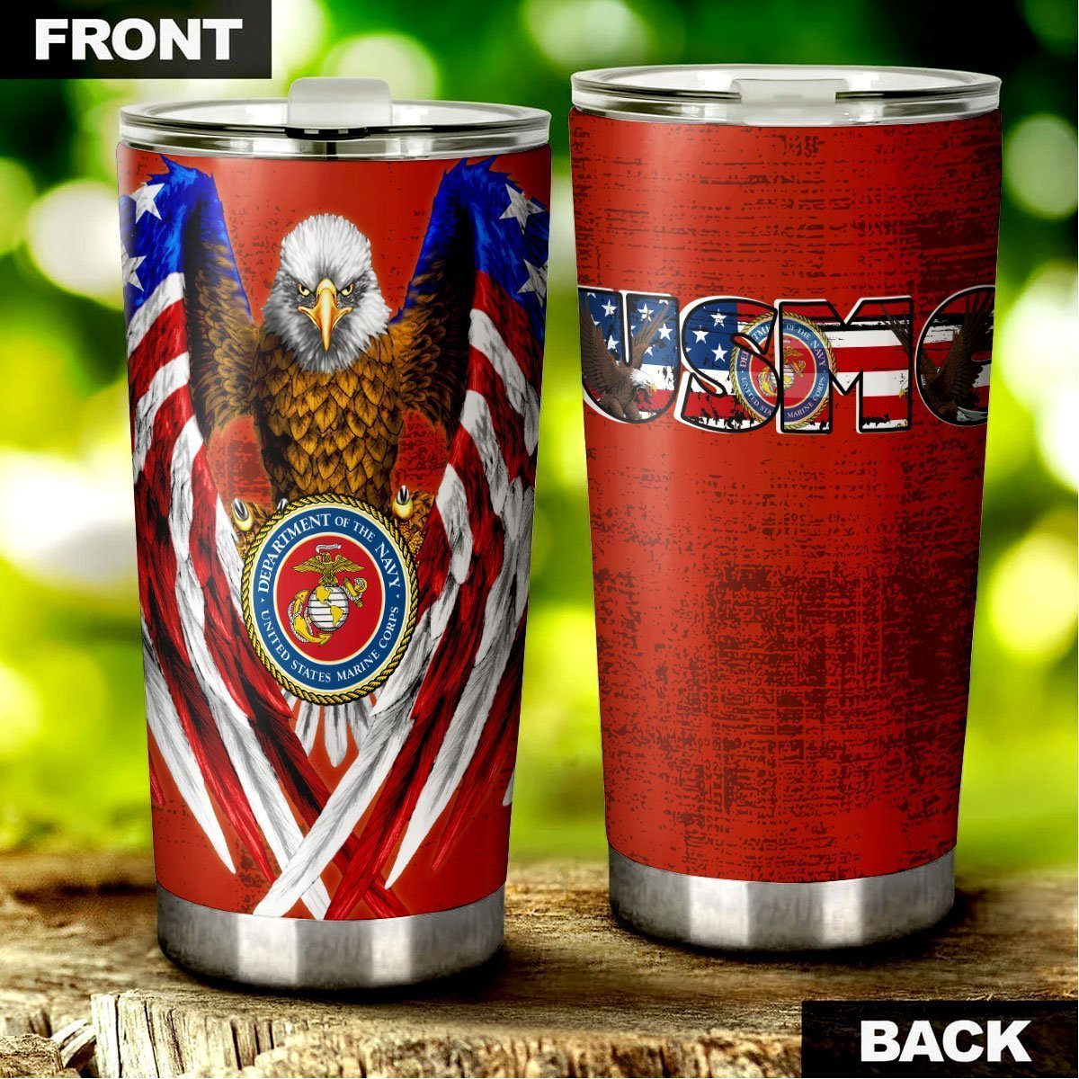 Personalized US Marine Corps Tumbler Stainless Steel - Gearcarcover - 6