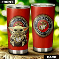 Personalized US Marines Corps Tumbler Cup Custom Baby Yoda - Gearcarcover - 4
