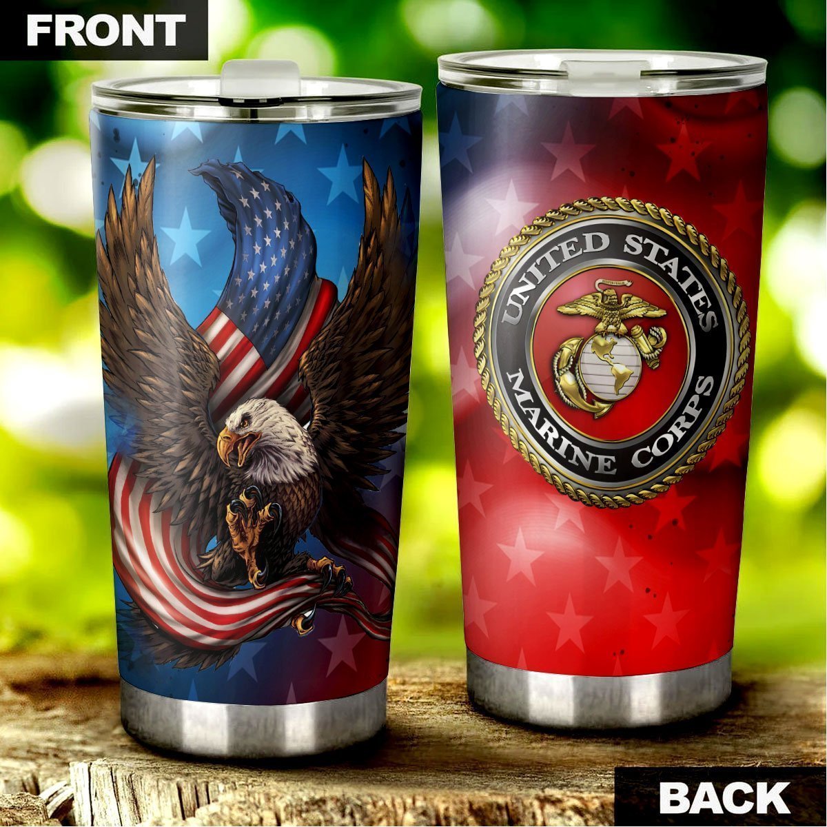 Personalized US Marines Corps Tumbler Cup - Gearcarcover - 4