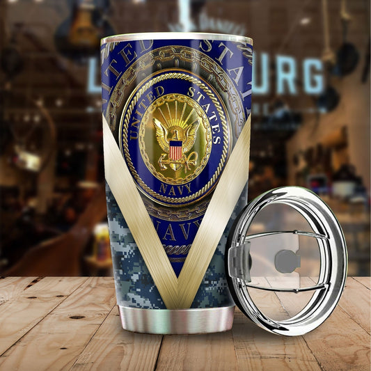 Personalized US Navy Custom Tumbler Stainless Steel - Gearcarcover - 2