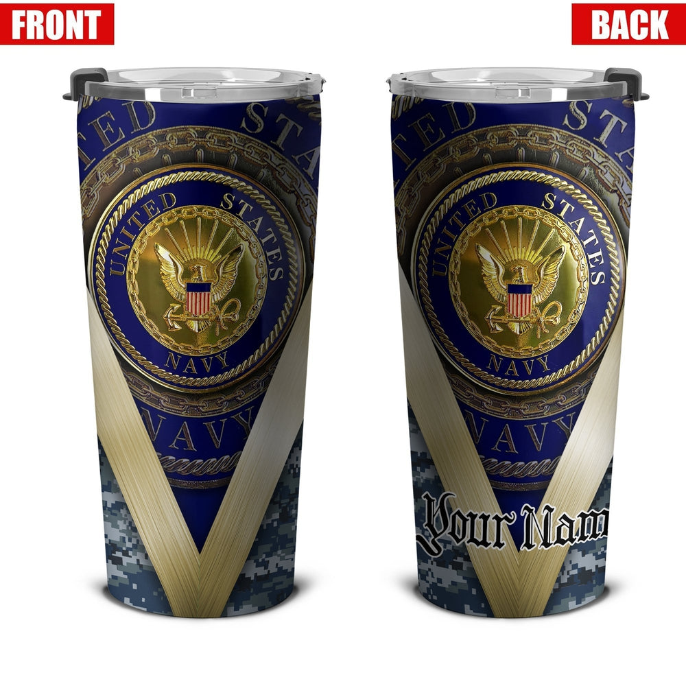 Personalized US Navy Custom Tumbler Stainless Steel - Gearcarcover - 4