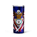 Personalized US Navy Tall Glitter Tumbler - Gearcarcover - 3