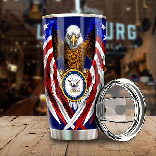 Personalized US Navy Tumbler Stainless Steel - Gearcarcover - 2