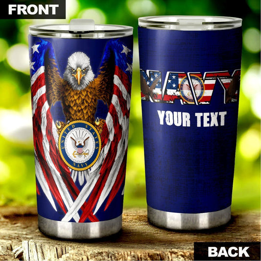Personalized US Navy Tumbler Stainless Steel - Gearcarcover - 1