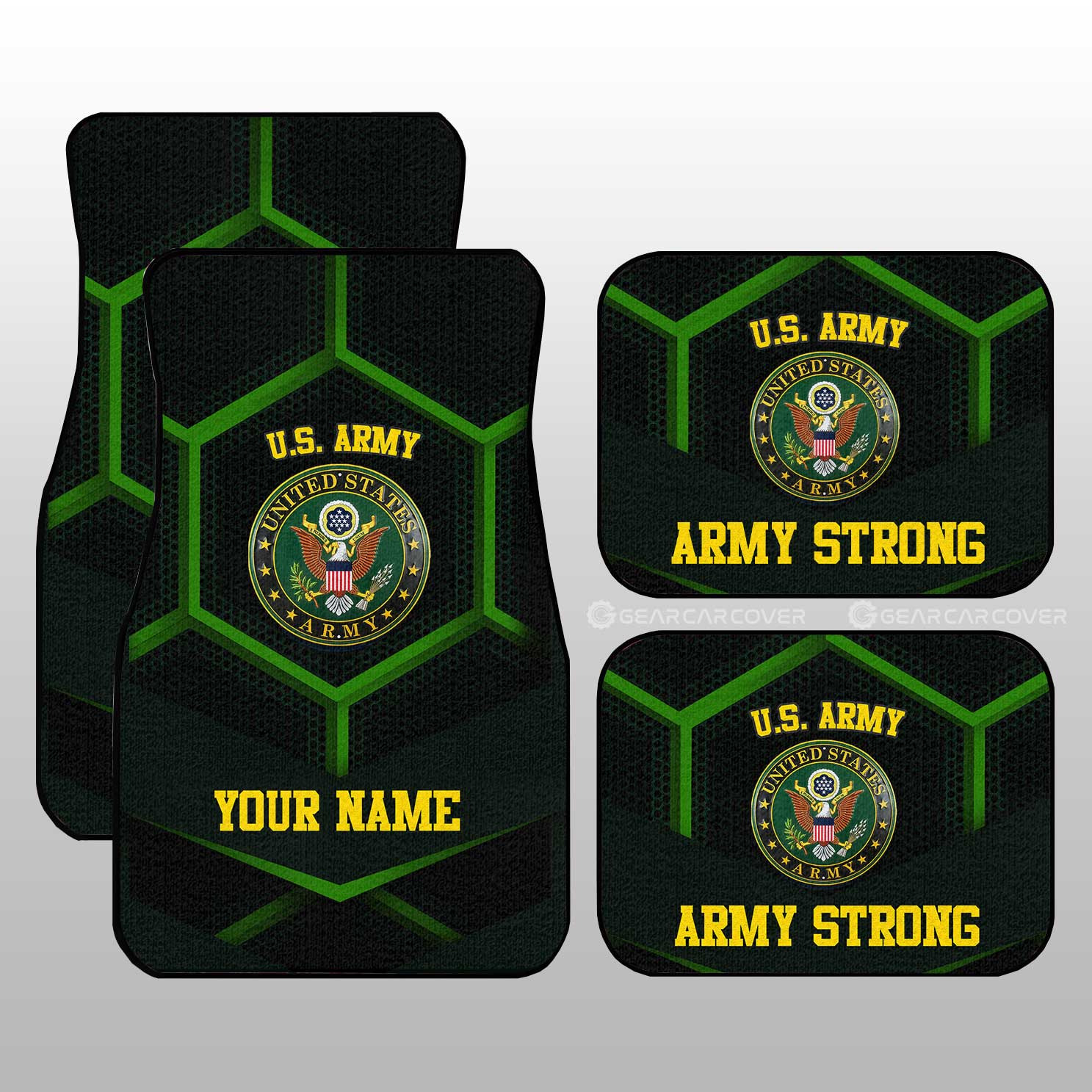 Personalized U.S Army Car Floor Mats Customized Name US Military Car Accessories - Gearcarcover - 2