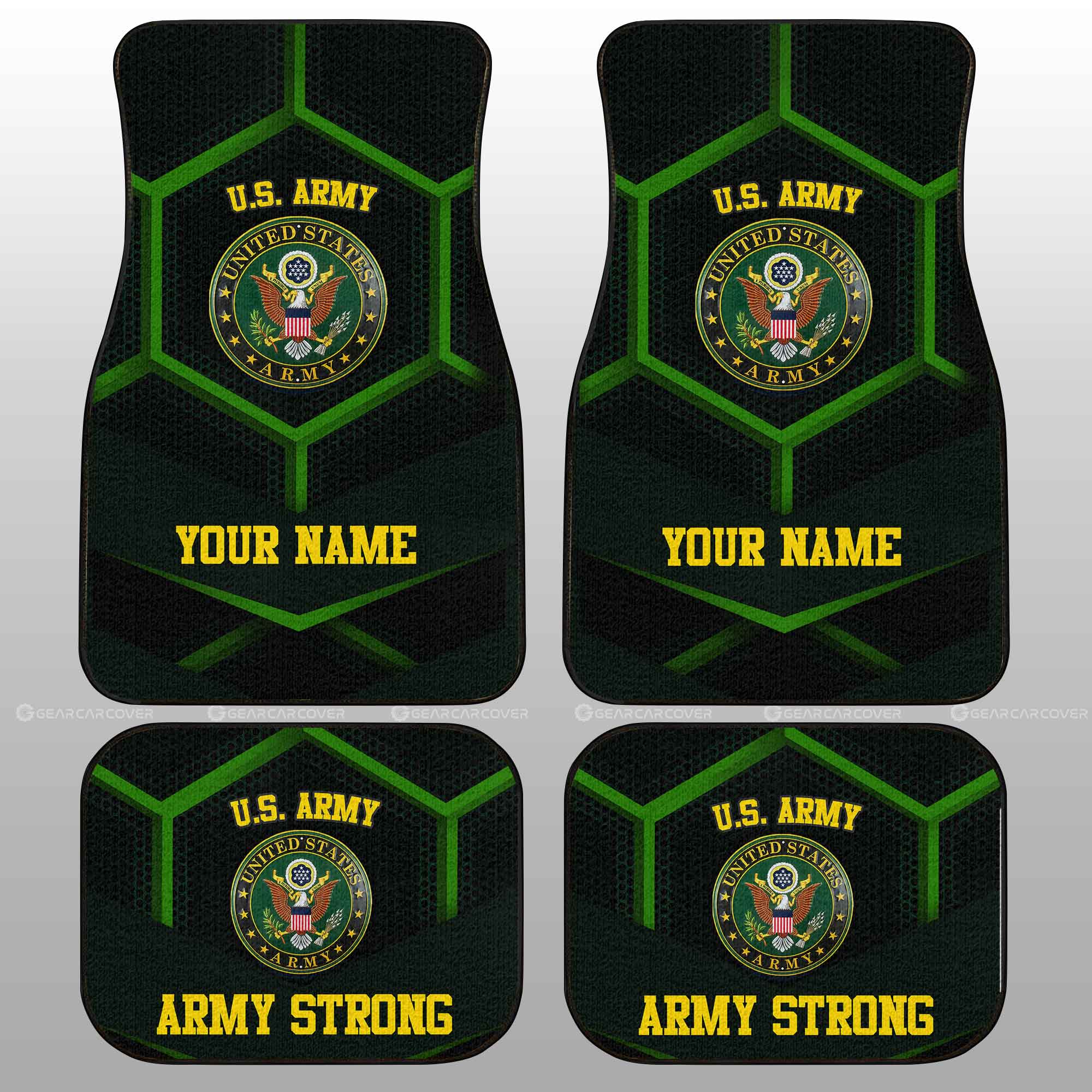 Personalized U.S Army Car Floor Mats Customized Name US Military Car Accessories - Gearcarcover - 1