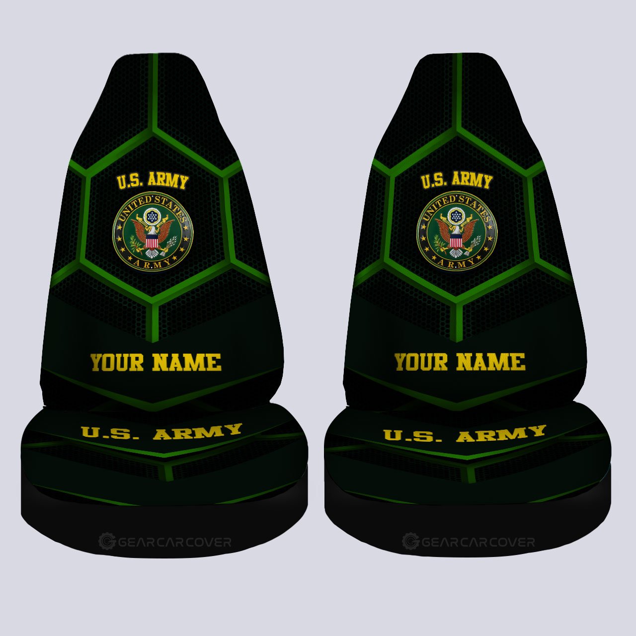 Personalized U.S Army Car Seat Covers Customized Name US Military Car Accessories - Gearcarcover - 4