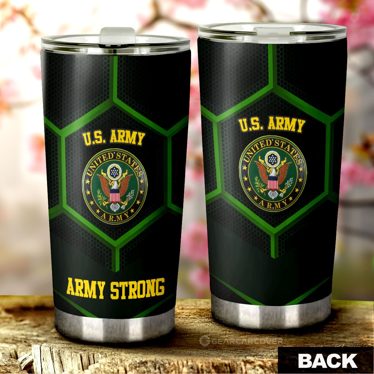 Personalized U.S Army Tumbler Cup Customized Name US Military Car Accessories - Gearcarcover - 4