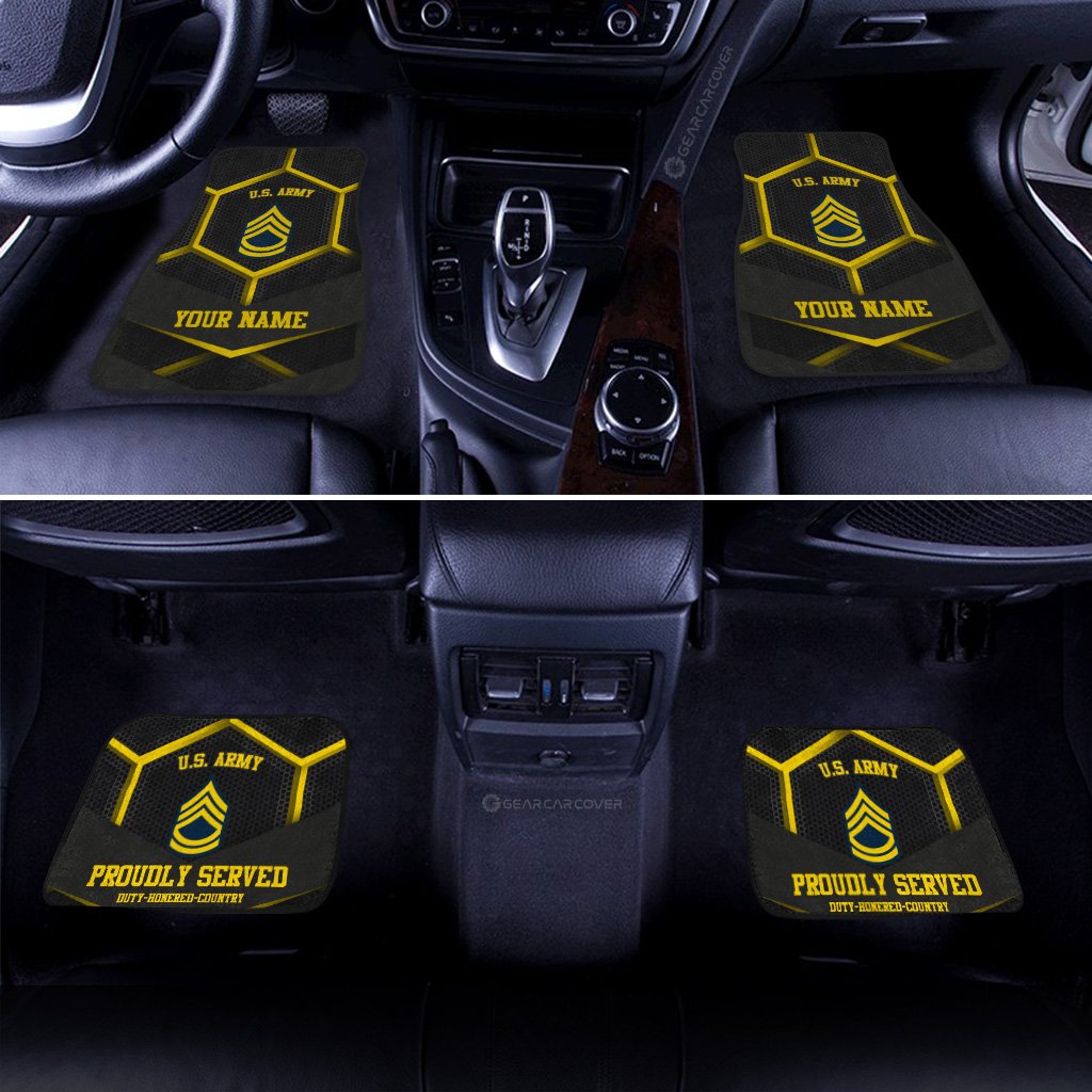 Personalized U.S Army Veterans Car Floor Mats Customized Name US Military Car Accessories - Gearcarcover - 3
