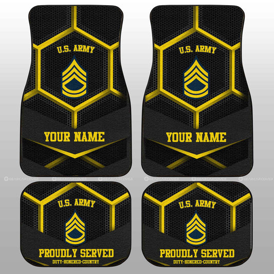 Personalized U.S Army Veterans Car Floor Mats Customized Name US Military Car Accessories - Gearcarcover - 1