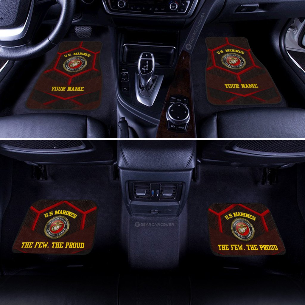 Personalized U.S. Marine Corps Car Floor Mats Customized Name US Military Car Accessories - Gearcarcover - 3