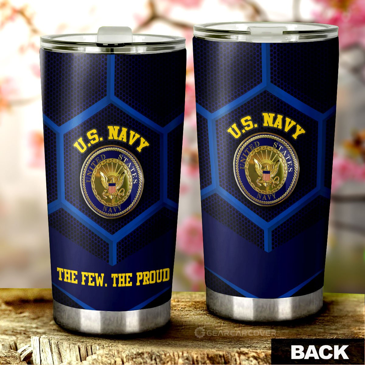 Personalized U.S. Navy Military Tumbler Cup Custom Name Car Accessories - Gearcarcover - 4
