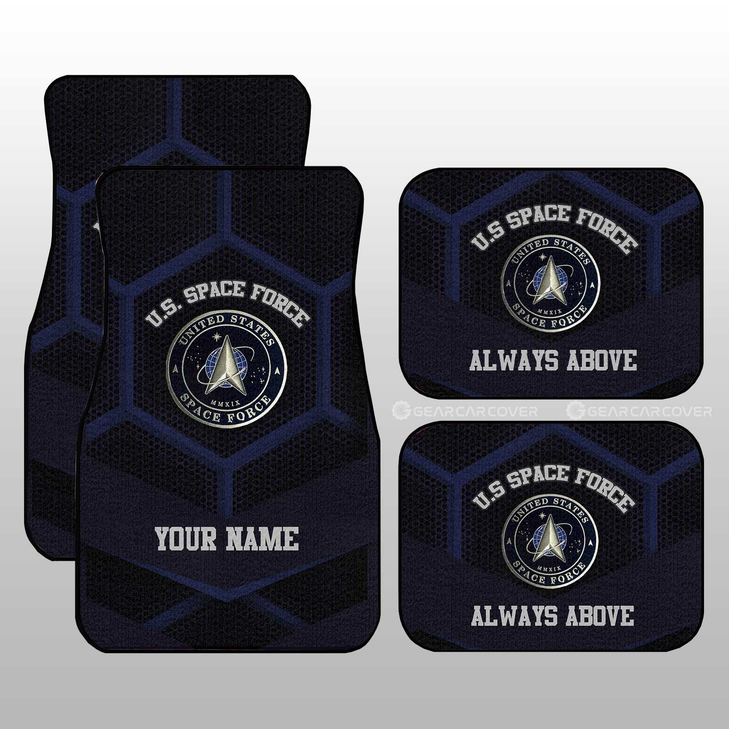 Personalized U.S. Space Force Military Car Floor Mats Custom Name Car Accessories - Gearcarcover - 2