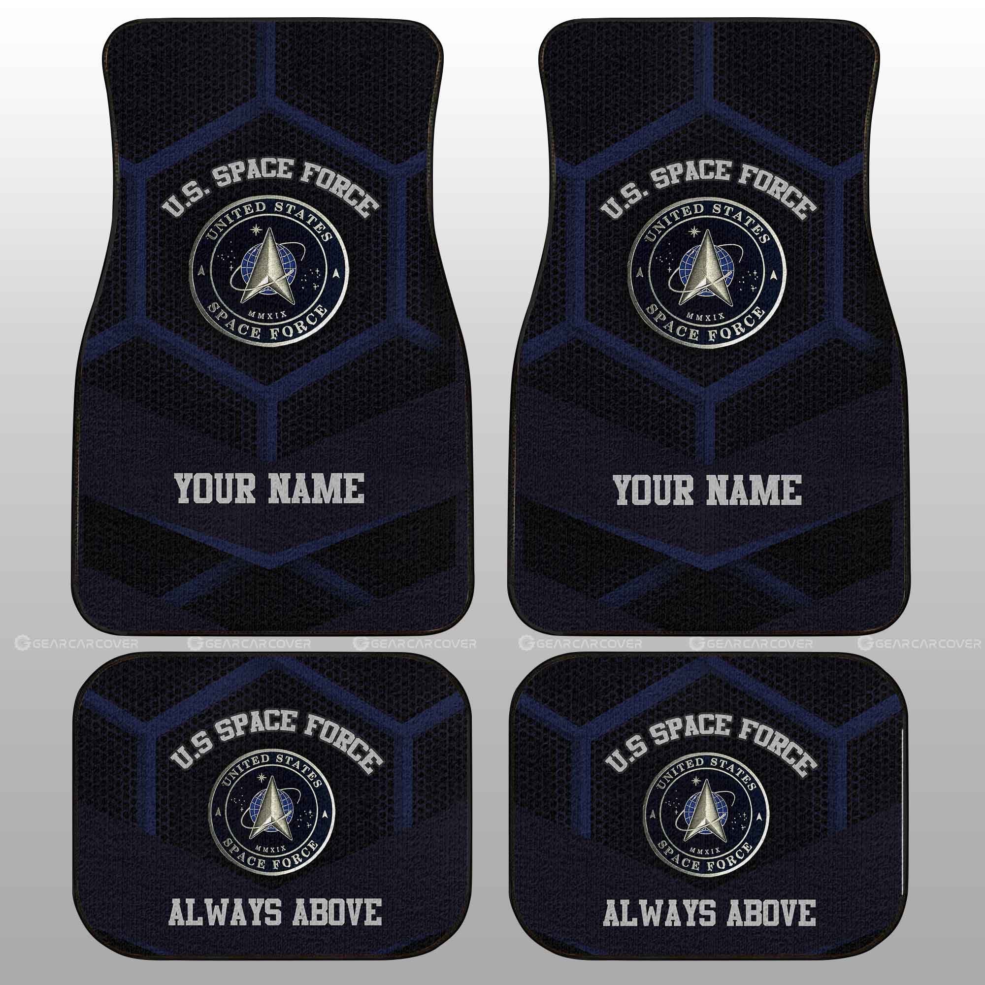 Personalized U.S. Space Force Military Car Floor Mats Custom Name Car Accessories - Gearcarcover - 1