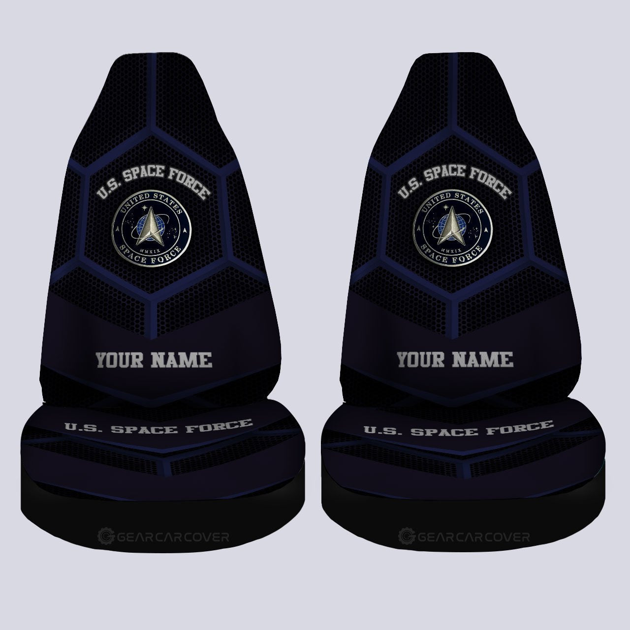 Personalized U.S. Space Force Military Car Seat Covers Custom Name Car Accessories - Gearcarcover - 4