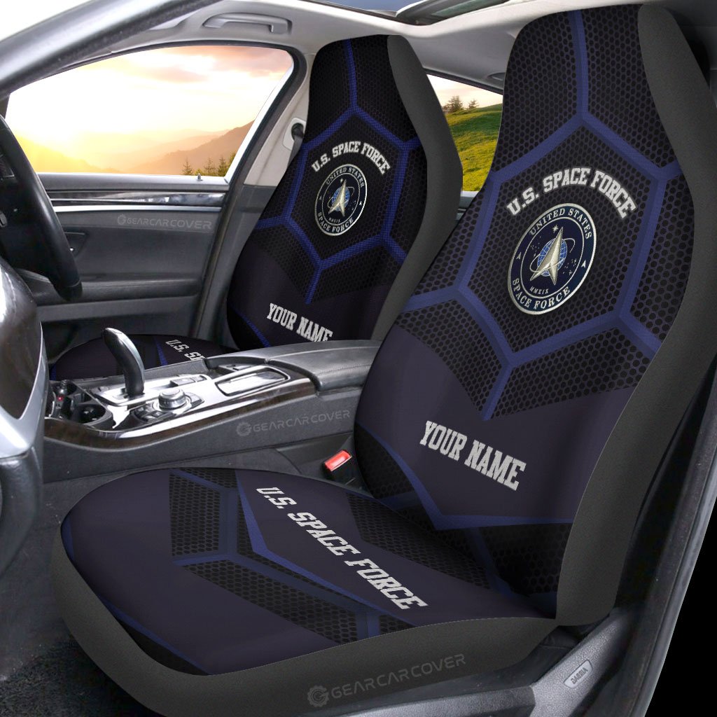 Personalized U.S. Space Force Military Car Seat Covers Custom Name Car Accessories - Gearcarcover - 2