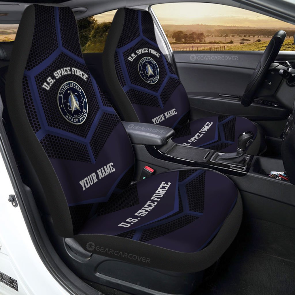 Personalized U.S. Space Force Military Car Seat Covers Custom Name Car Accessories - Gearcarcover - 1