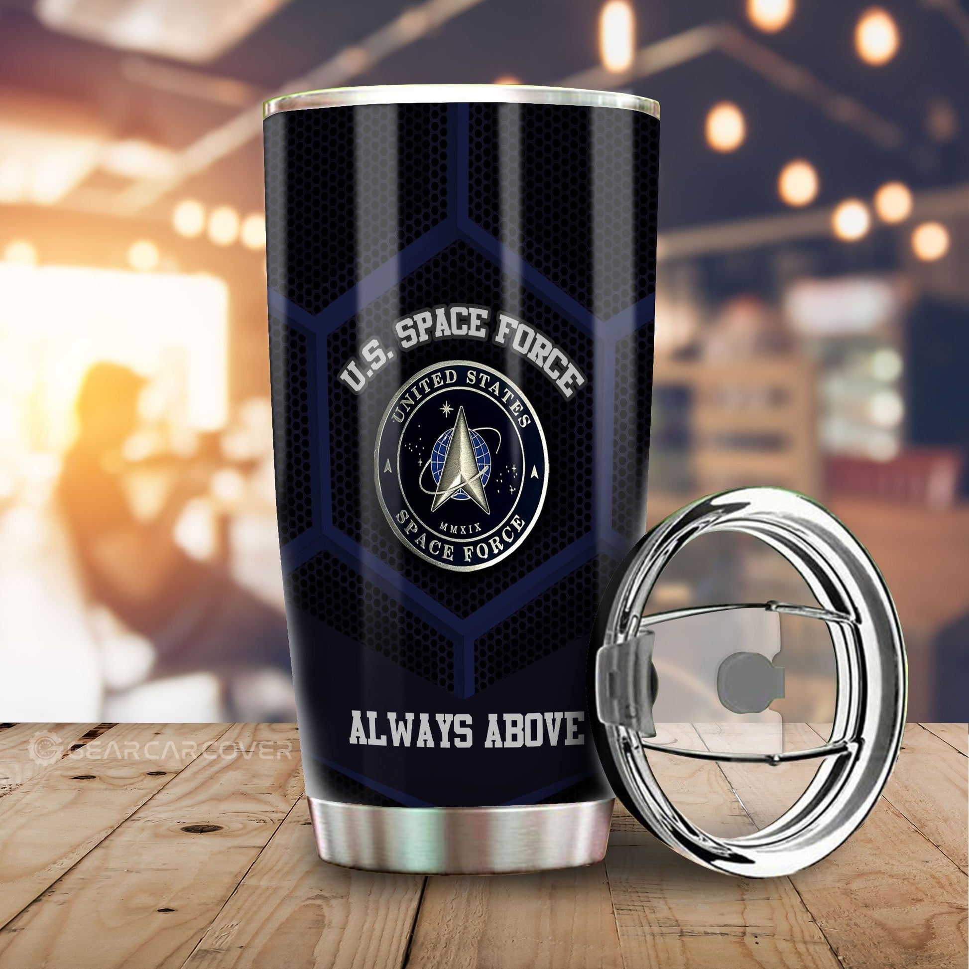 Personalized U.S. Space Force Military Tumbler Cup Custom Name Car Accessories - Gearcarcover - 2