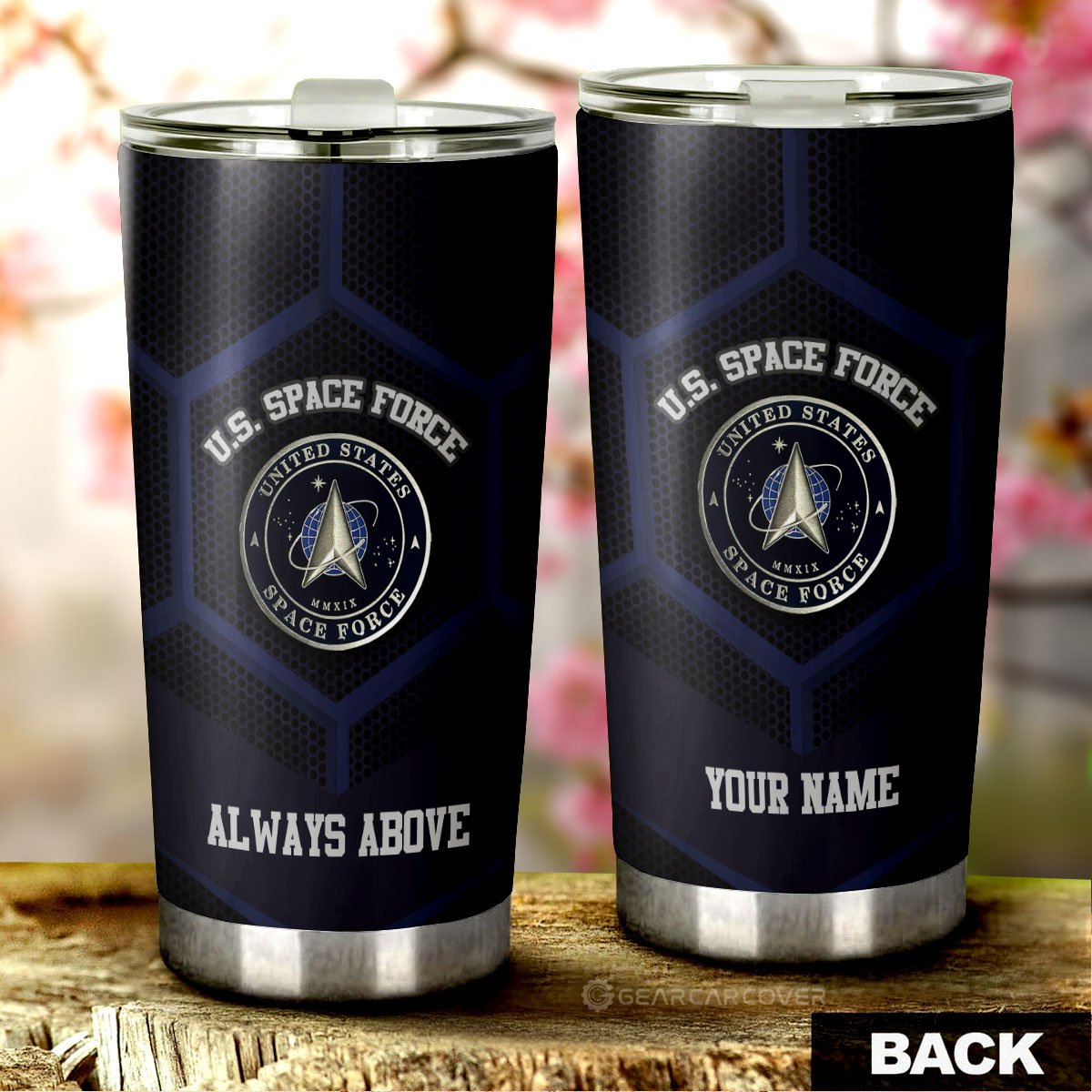 Personalized U.S. Space Force Military Tumbler Cup Custom Name Car Accessories - Gearcarcover - 1