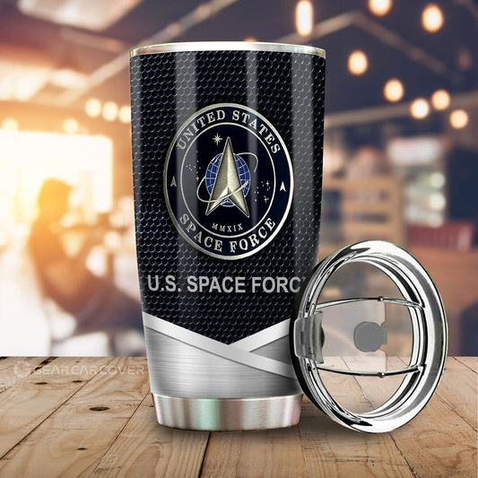 Personalized United States Space Force Tumbler Cup Custom Name Car Accessories - Gearcarcover - 2