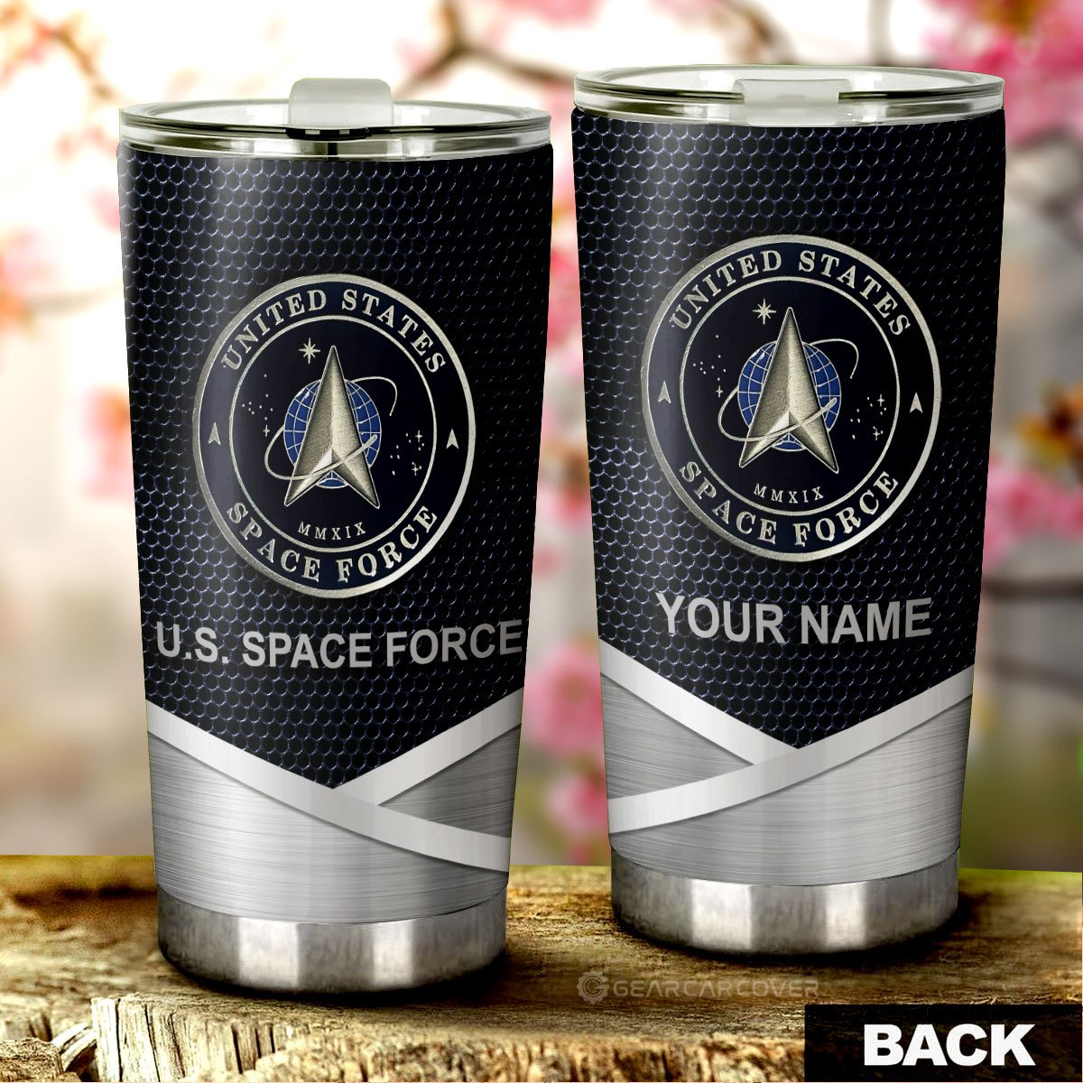 Personalized United States Space Force Tumbler Cup Custom Name Car Accessories - Gearcarcover - 1