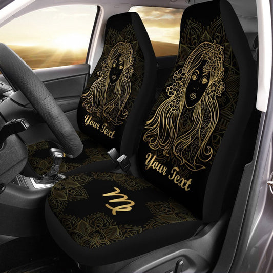 Personalized Virgo Car Seat Covers Custom Name Zodiac Sign Car Accessories - Gearcarcover - 2
