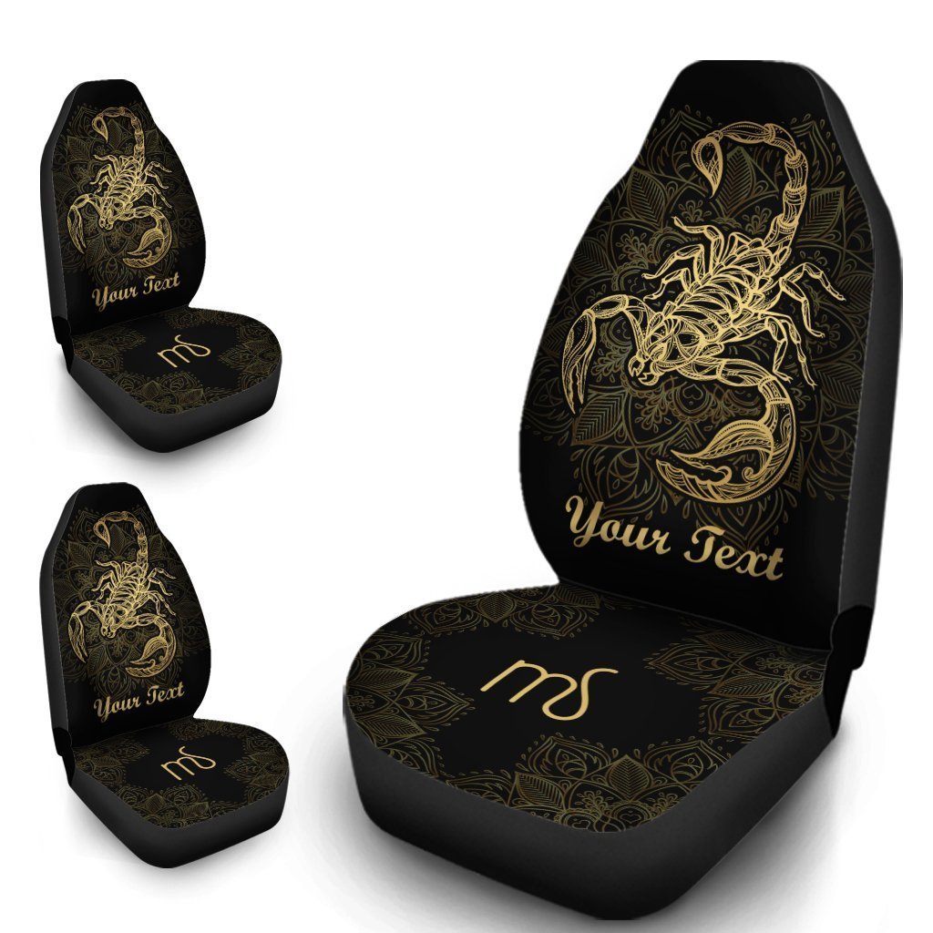 Personalized Zodiac Scorpio Car Seat Covers Custom Name Car Accessories - Gearcarcover - 4